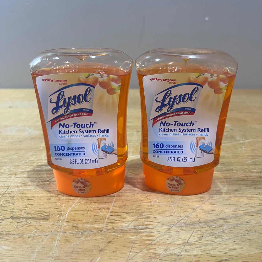 2pk Lysol No-Touch Kitchen System Refill Sparkling Tangerine Soap 8.5oz 0362186